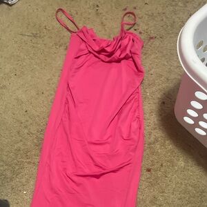 Hot pink long dress